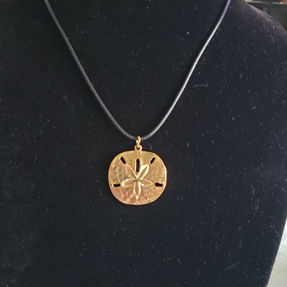 Goldtone Sand Dollar Pendant Necklace